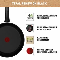 New Tefal Poele Wok En Ceramique Noire Renew On C43519