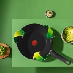 New Tefal Poele Wok En Ceramique Noire Renew On C43519