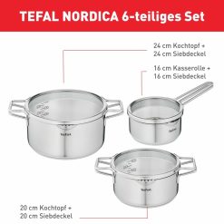 Hot Tefal Ensemble De Casseroles Nordica 6 Pieces H852S3