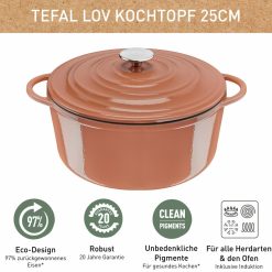 Wholesale Tefal Lov Marmite En Fonte 25 Cm Terre Cuite Orange E26004