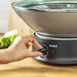 Hot Tefal Wok Avec Couvercle En Verre Wo3000