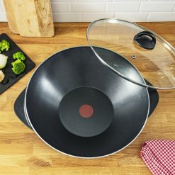 Hot Tefal Wok Avec Couvercle En Verre Wo3000