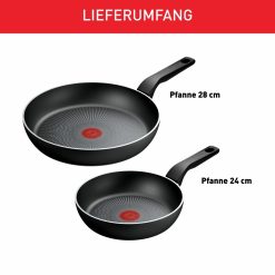 Clearance Tefal Ensemble De Poeles A Frire Recyclees 2 Pieces 24/28 Cm, C29790