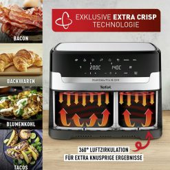 New Tefal Double Easy Fry & Grill 8,3 L En Acier Inoxydable Ey905D